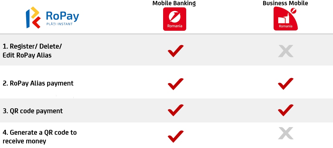 Functionalities RoPay