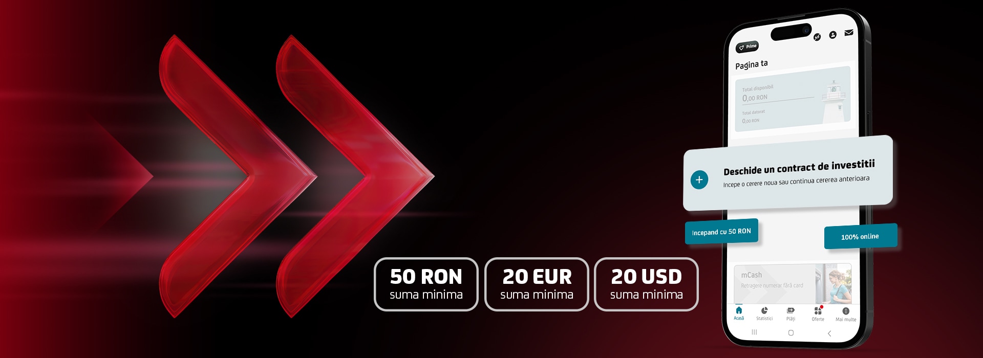 Investeste din Mobile Banking